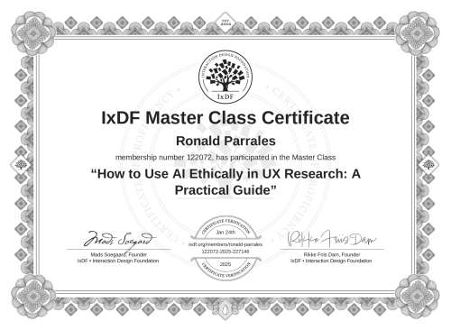 How to Use AI Ethically in UX Research: A Practical Guide certificate