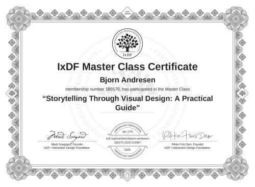 Storytelling Through Visual Design: A Practical Guide certificate