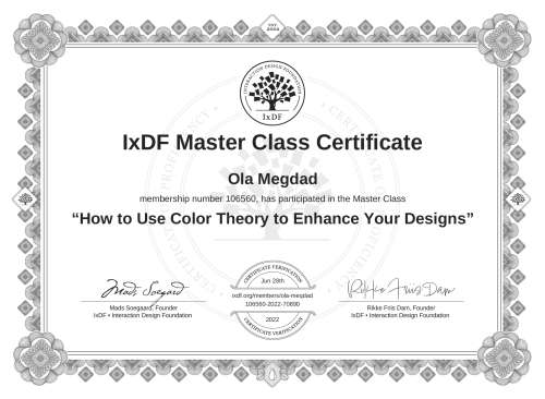 How to Use Color Theory to Enhance Your Designs certificate