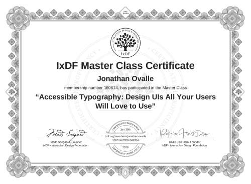 Accessible Typography: Design UIs All Your Users Will Love to Use certificate