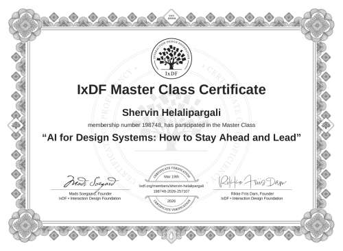 AI for Design Systems: How to Stay Ahead and Lead certificate
