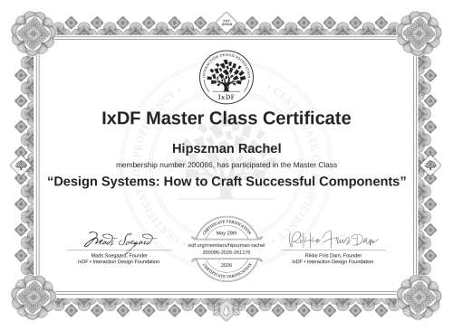 Design Systems: How to Craft Successful Components certificate
