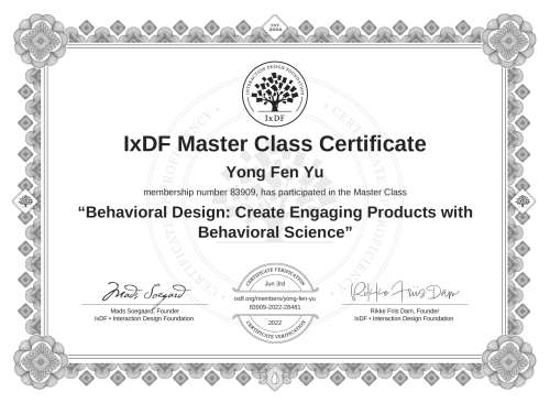 Behavioral Design: Create Engaging Products with Behavioral Science certificate
