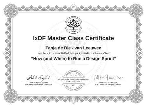 How (and When) to Run a Design Sprint certificate