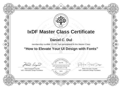 How to Elevate Your UI Design with Fonts certificate