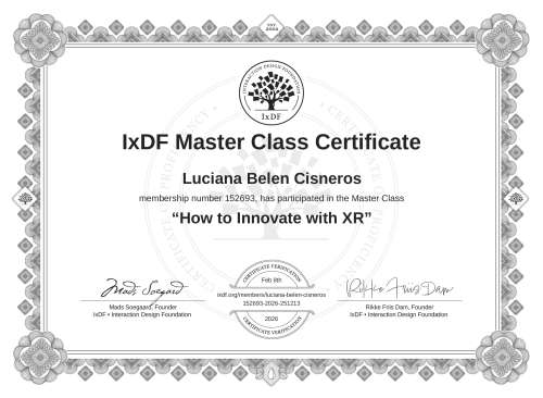 How to Innovate with XR certificate