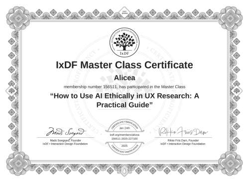 How to Use AI Ethically in UX Research: A Practical Guide certificate