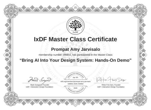 Bring AI Into Your Design System: Hands-On Demo certificate