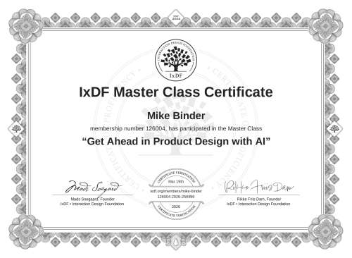 Get Ahead in Product Design with AI certificate