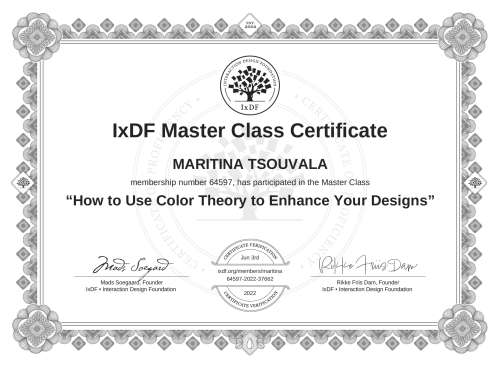 How to Use Color Theory to Enhance Your Designs certificate