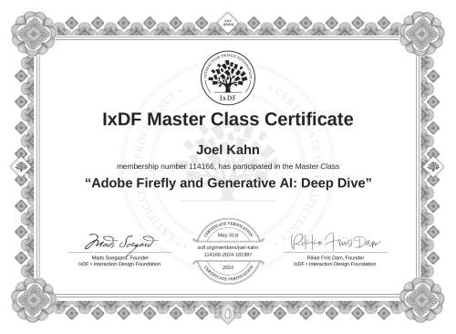 Adobe Firefly and Generative AI: Deep Dive certificate