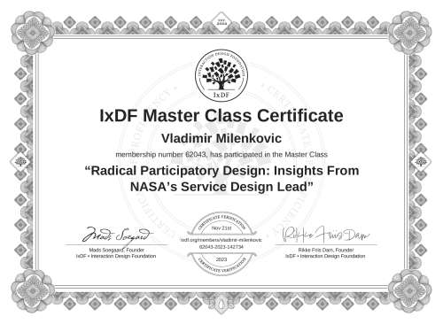 Radical Participatory Design: Insights From NASA’s Service Design Lead certificate