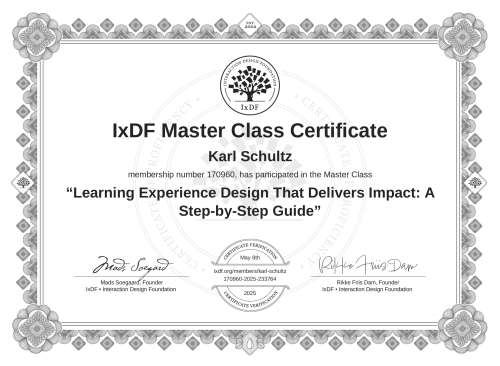 Learning Experience Design That Delivers Impact: A Step-by-Step Guide certificate