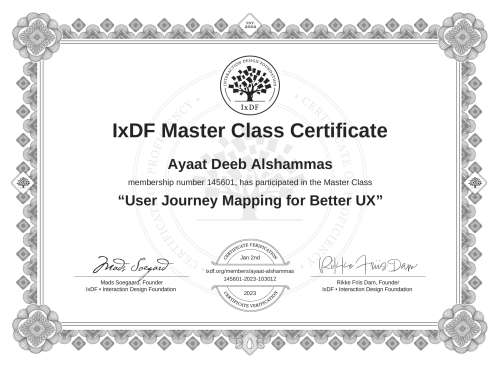 User Journey Mapping for Better UX certificate