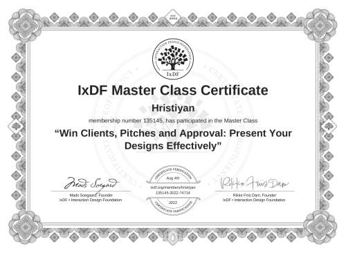 Win Clients, Pitches and Approval: Present Your Designs Effectively certificate