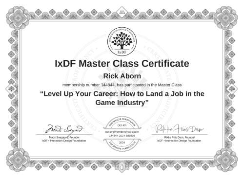 Level Up Your Career: How to Land a Job in the Game Industry certificate