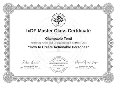 How to Create Actionable Personas certificate