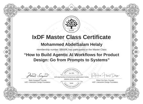 How to Build Agentic AI Workflows for Product Design: Go from Prompts to Systems certificate