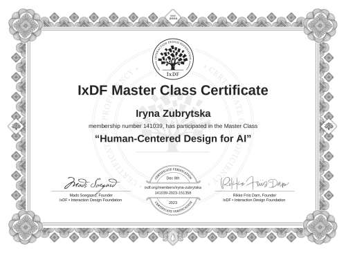 Human-Centered Design for AI certificate