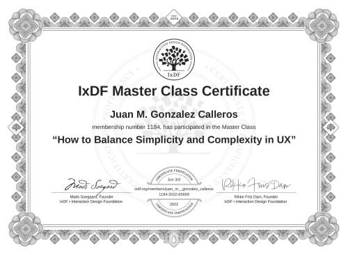 How to Balance Simplicity and Complexity in UX certificate