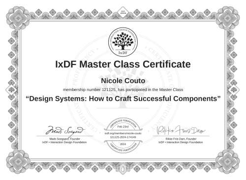 Design Systems: How to Craft Successful Components certificate