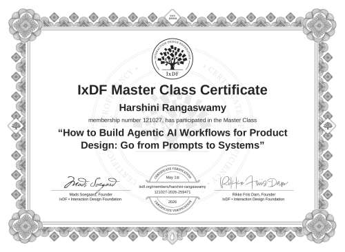 How to Build Agentic AI Workflows for Product Design: Go from Prompts to Systems certificate