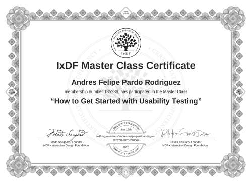 How to Get Started with Usability Testing certificate