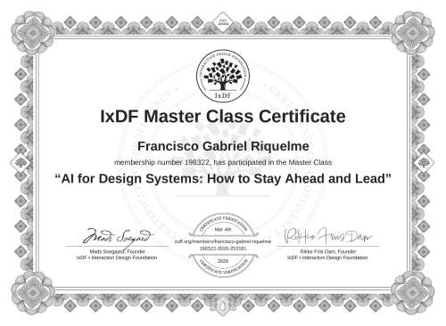 AI for Design Systems: How to Stay Ahead and Lead certificate
