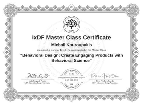 Behavioral Design: Create Engaging Products with Behavioral Science certificate