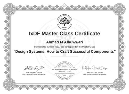 Design Systems: How to Craft Successful Components certificate