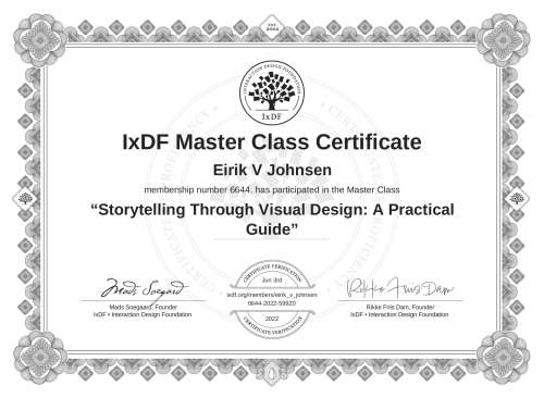 Storytelling Through Visual Design: A Practical Guide certificate