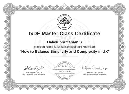 How to Balance Simplicity and Complexity in UX certificate