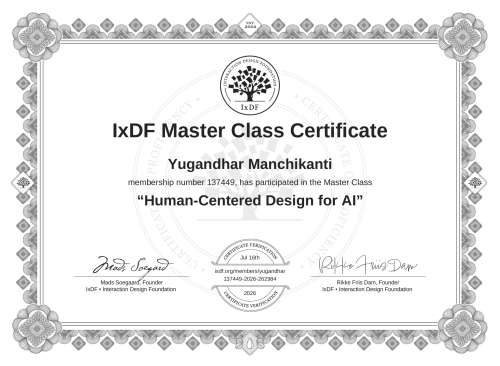 Human-Centered Design for AI certificate