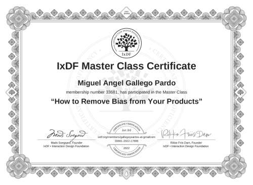 How to Remove Bias from Your Products certificate