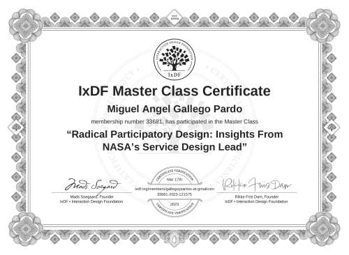 Radical Participatory Design: Insights From NASA’s Service Design Lead certificate