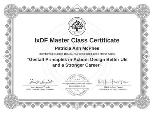 Gestalt Principles in Action: Design Better UIs and a Stronger Career certificate