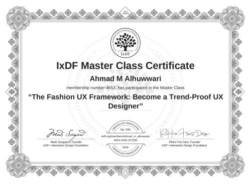 The Fashion UX Framework: Become a Trend-Proof UX Designer certificate