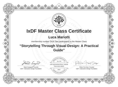 Storytelling Through Visual Design: A Practical Guide certificate