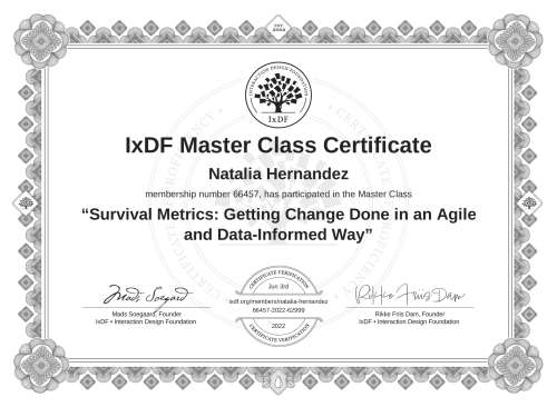 Survival Metrics: Getting Change Done in an Agile and Data-Informed Way certificate