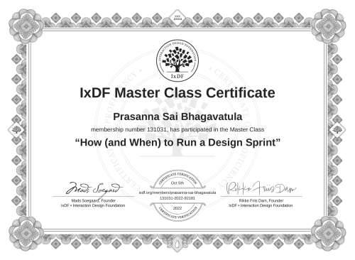 How (and When) to Run a Design Sprint certificate