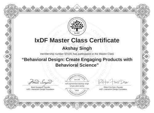 Behavioral Design: Create Engaging Products with Behavioral Science certificate