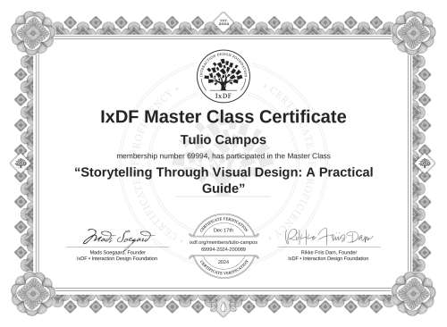 Storytelling Through Visual Design: A Practical Guide certificate