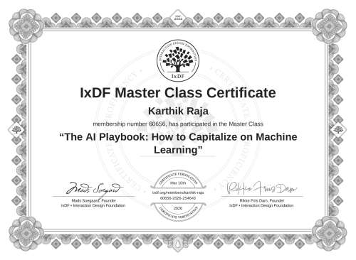 The AI Playbook: How to Capitalize on Machine Learning certificate