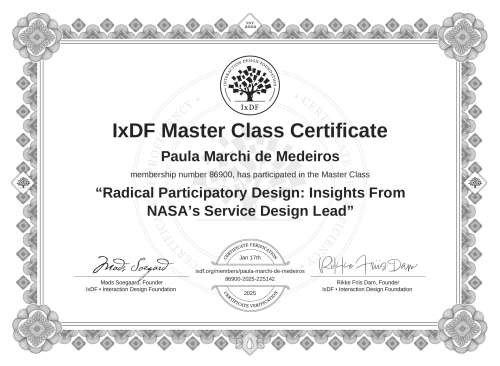 Radical Participatory Design: Insights From NASA’s Service Design Lead certificate
