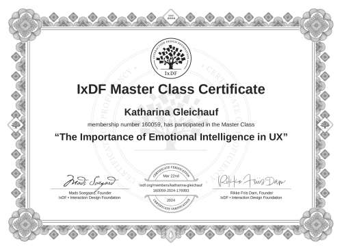 The Importance of Emotional Intelligence in UX certificate