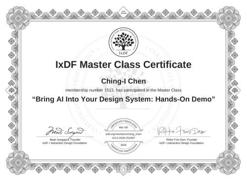 Bring AI Into Your Design System: Hands-On Demo certificate