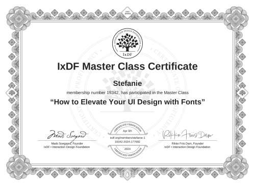 How to Elevate Your UI Design with Fonts certificate