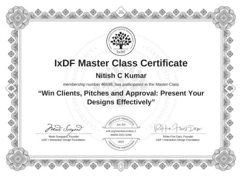 Win Clients, Pitches and Approval: Present Your Designs Effectively certificate