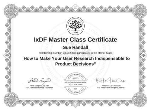 How to Make Your User Research Indispensable to Product Decisions certificate