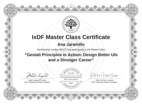 Gestalt Principles in Action: Design Better UIs and a Stronger Career certificate